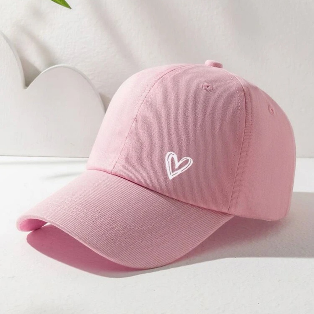 Pink Cap with heart on left side